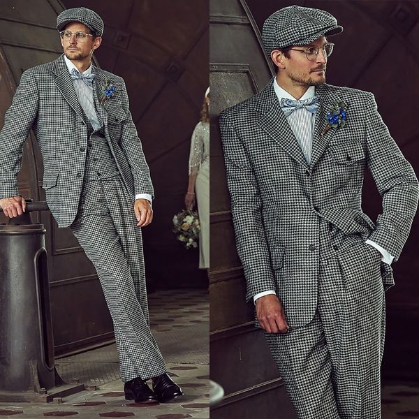 men's suits blazers houndstooth men suit tailormade 3 pieces blazer vest pants modern single breasted winter business wedding groom pro, White;black
men's suits blazers houndstooth men suit tailormade 3 pieces blazer vest pants modern single breasted winter business wedding groom pro, White;black