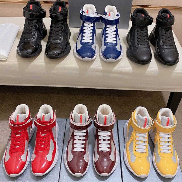 with box prad men americas cup sneakers fashion cup patent leather sneakers casual shoes flat trainers black blue mesh nylon outdoor runn wo
with box prad men americas cup sneakers fashion cup patent leather sneakers casual shoes flat trainers black blue mesh nylon outdoor runn wo