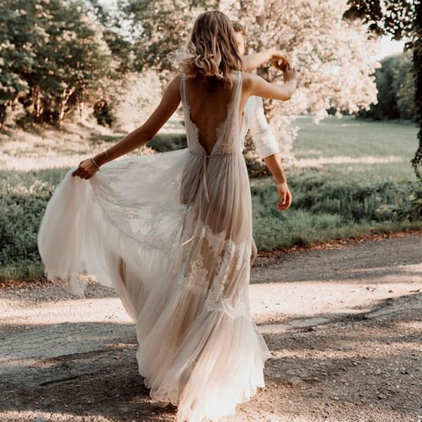 party dresses umk boho beach wedding dress illusory lace tulle v neck backless bohemia bridal gowns 230221, White;black
party dresses umk boho beach wedding dress illusory lace tulle v neck backless bohemia bridal gowns 230221, White;black