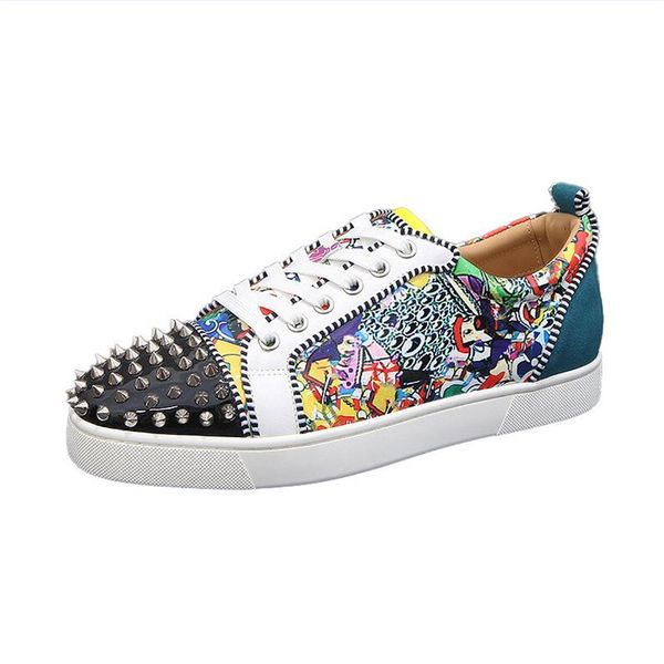 luxury men rivets casual shoe fashion man breathable casual sneakers patchwork mans loafers, Black
luxury men rivets casual shoe fashion man breathable casual sneakers patchwork mans loafers, Black