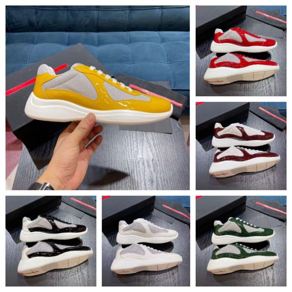 with box prad american cup men casual shoes low sneaker mesh pvc patent leather fashion trainers americas sneakers walking shoe rubbe od, Black
with box prad american cup men casual shoes low sneaker mesh pvc patent leather fashion trainers americas sneakers walking shoe rubbe od, Black