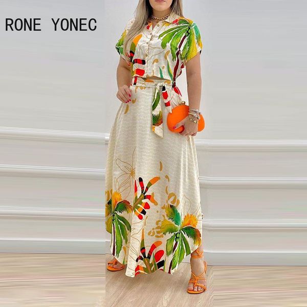 two piece dress women casual chic turn down neck short sleeves all over prinit crop asymmetrical skirt sets 230222, White
two piece dress women casual chic turn down neck short sleeves all over prinit crop asymmetrical skirt sets 230222, White