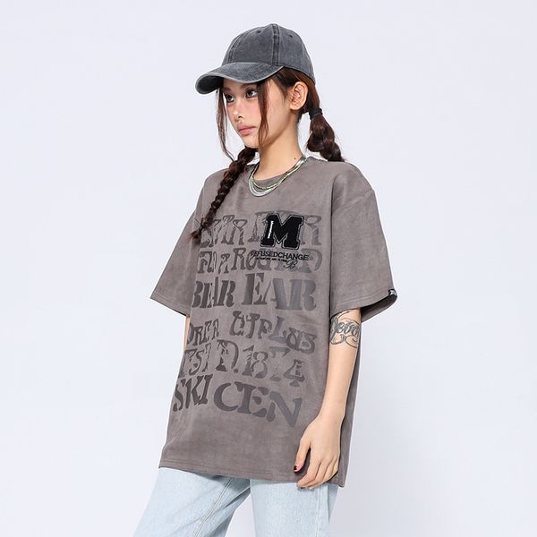 retro special style letter deerskin short-sleeved t-shirt mens and womens american hiphop loose half-sleeved t-shirt women's wear, White
retro special style letter deerskin short-sleeved t-shirt mens and womens american hiphop loose half-sleeved t-shirt women's wear, White