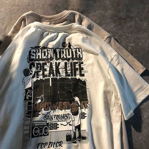 men's t-shirts chic graffiti printed short-sleeved t-shirt men women summer korean loose hip-hop punk lovers comic high street harajuku, White;black
men's t-shirts chic graffiti printed short-sleeved t-shirt men women summer korean loose hip-hop punk lovers comic high street harajuku, White;black