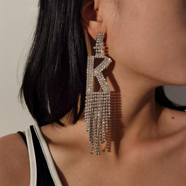 luxury shiny rhinestone diamonds drop dangle earrings alphabet initial letter a-z crystal long tassl earrings for women jewelry, Silver
luxury shiny rhinestone diamonds drop dangle earrings alphabet initial letter a-z crystal long tassl earrings for women jewelry, Silver
