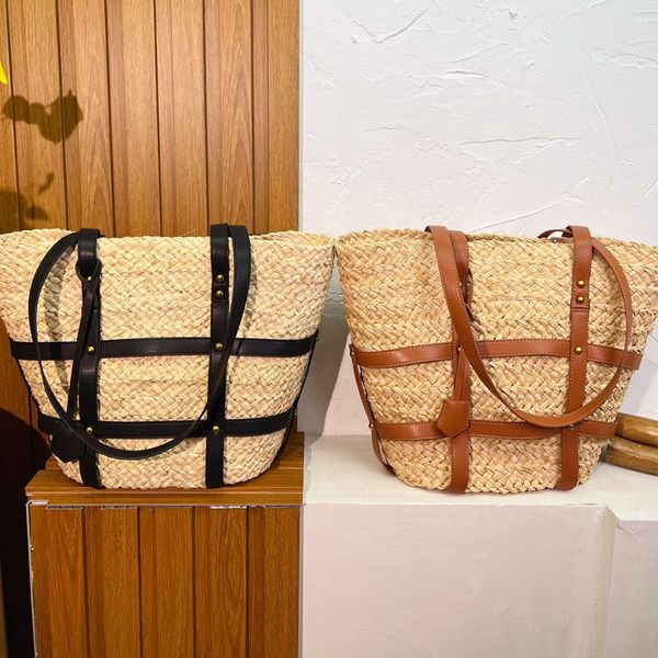 raffi straw basket bag women large capacity shopping bags palm leaf cowhide weaving totes hollow out shoulder bag fashion beach bag hardware
raffi straw basket bag women large capacity shopping bags palm leaf cowhide weaving totes hollow out shoulder bag fashion beach bag hardware