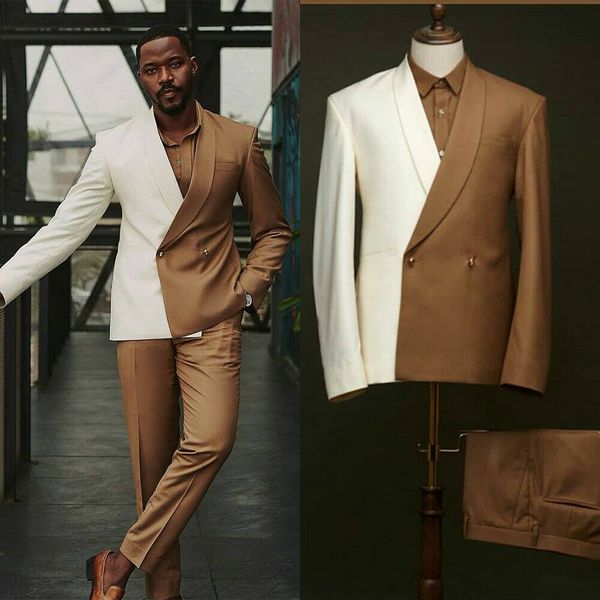 men's suits blazers white brown men suit tailormade 2 pieces blazer pants double breasted one button splicing formal businesscausal par, White;black
men's suits blazers white brown men suit tailormade 2 pieces blazer pants double breasted one button splicing formal businesscausal par, White;black