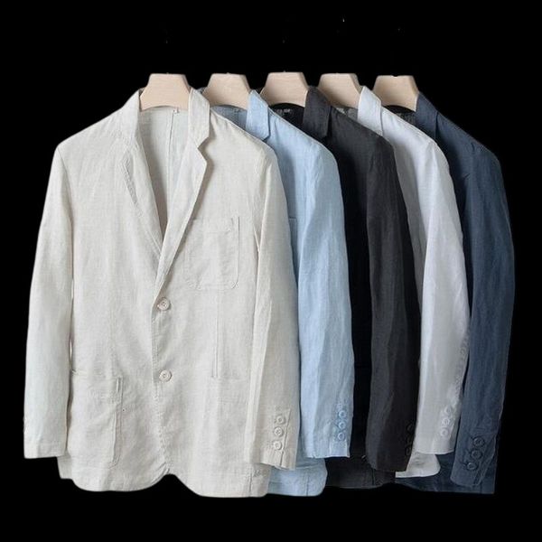 men's suits blazers men cotton linen jacket solid color suit slim casual business thin breathable 230222, White;black
men's suits blazers men cotton linen jacket solid color suit slim casual business thin breathable 230222, White;black