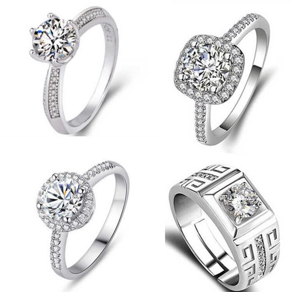 kwai live broadcast high carbon diamond eight heart eight arrow ring for women simple six claw wedding ring, Silver
kwai live broadcast high carbon diamond eight heart eight arrow ring for women simple six claw wedding ring, Silver