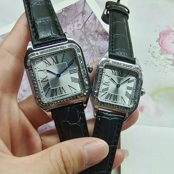 classic large plate square inlaid diamond high-end gift box leather quartz couple watch., Slivery;golden
classic large plate square inlaid diamond high-end gift box leather quartz couple watch., Slivery;golden