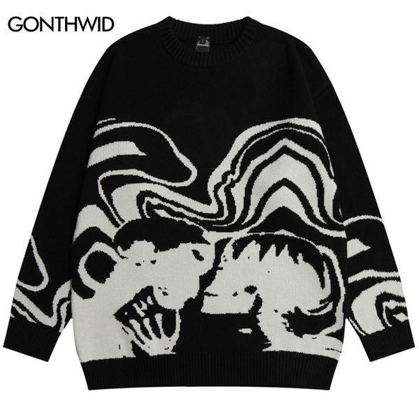 men s sweaters vintage knitted streetwear y2k grunge hip hop skull skeleton jumpers men harajuku casual punk gothic pullover couples 230221, White;black 
men s sweaters vintage knitted streetwear y2k grunge hip hop skull skeleton jumpers men harajuku casual punk gothic pullover couples 230221, White;black
