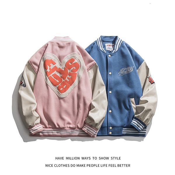 women's jackets arrival autumn spring couple heart foaming print women's oversize baseball jacket men's bomber coat varsity v, Black;brown
women's jackets arrival autumn spring couple heart foaming print women's oversize baseball jacket men's bomber coat varsity v, Black;brown