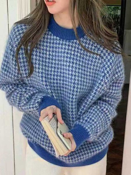 women's sweater 2022 trend winter clothes women korean fashion pullover long sleeve thick sweaters over sized houndstooth 230222, White;black
women's sweater 2022 trend winter clothes women korean fashion pullover long sleeve thick sweaters over sized houndstooth 230222, White;black