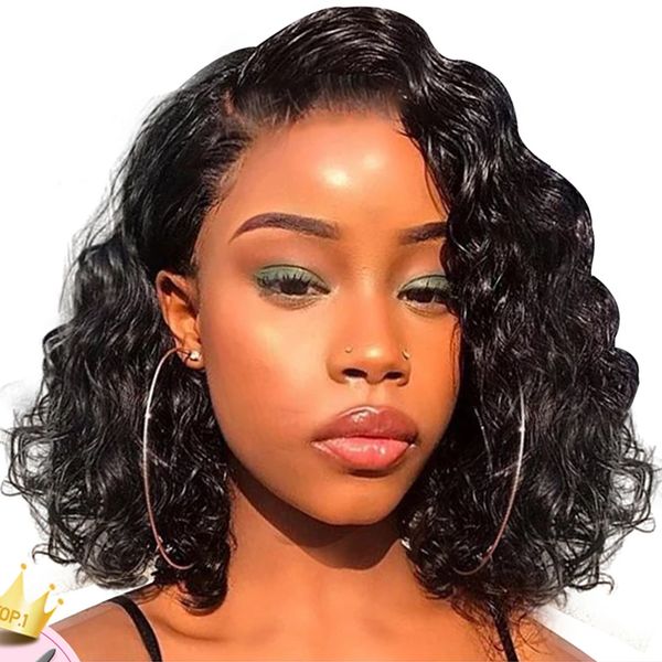 water wave lace front human hair wigs short brazilian bob wig transparent lace frontal wig lace closure wig pre plucked, Black
water wave lace front human hair wigs short brazilian bob wig transparent lace frontal wig lace closure wig pre plucked, Black