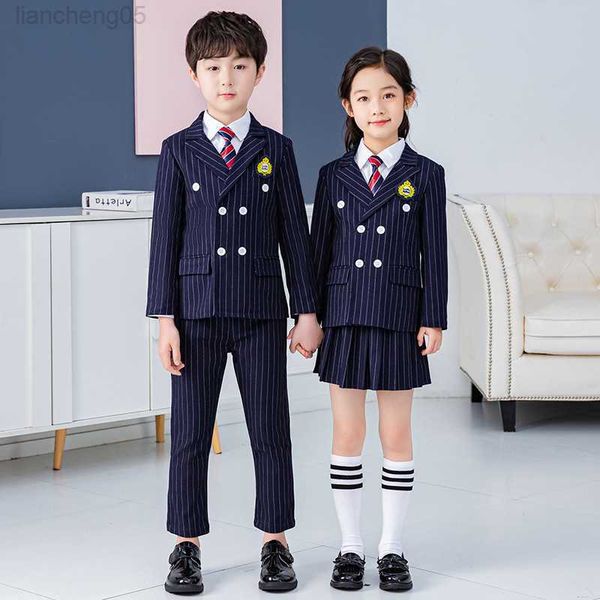 clothing sets boys school uniform chorus team girls double breasted stripe blazer vest pant skirt suits child dent come kids clothes set w02, White
clothing sets boys school uniform chorus team girls double breasted stripe blazer vest pant skirt suits child dent come kids clothes set w02, White