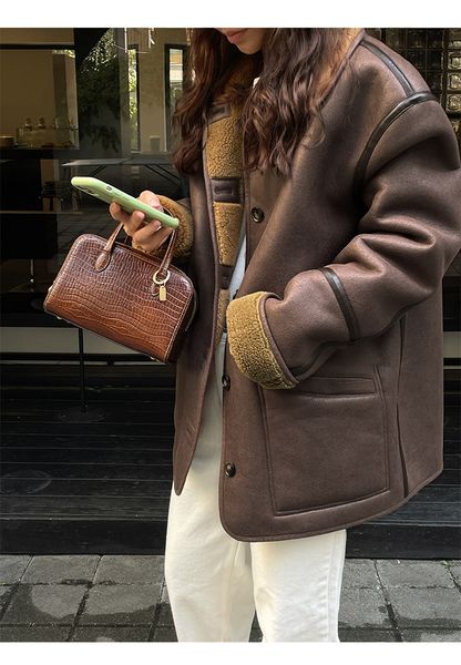 women's jackets winter casual solid collar long sleeve pocket decoration front and back fur coat 230222, Black;brown
women's jackets winter casual solid collar long sleeve pocket decoration front and back fur coat 230222, Black;brown