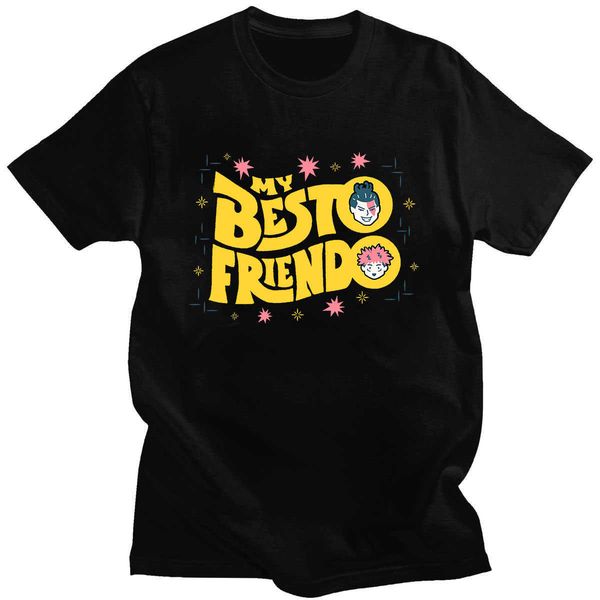 men's t-shirts trend jujutsu kaisen my friendo printed couple fashion cotton tee shirt anime trip tee casual oversize streetwear l2302, White;black
men's t-shirts trend jujutsu kaisen my friendo printed couple fashion cotton tee shirt anime trip tee casual oversize streetwear l2302, White;black