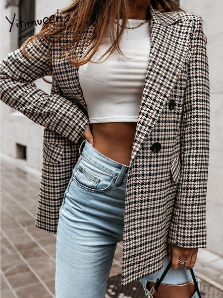 women's suits blazers yitimuceng kobieta garnitur houndstooth wiosna z piersi dorywczo 2023 230221, White;black
women's suits blazers yitimuceng kobieta garnitur houndstooth wiosna z piersi dorywczo 2023 230221, White;black