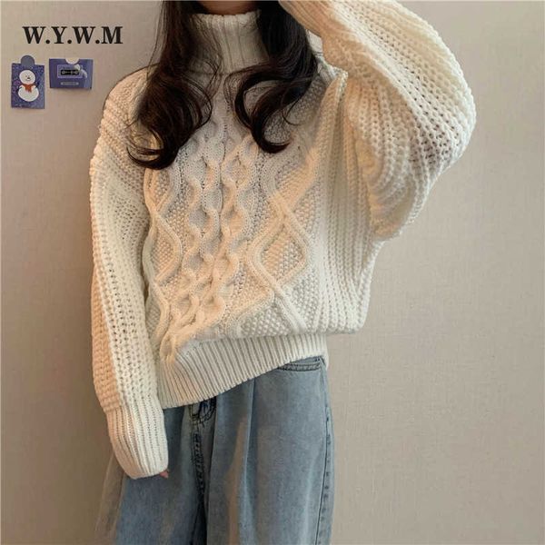 wywm 2021 thick needle twist sweater women korean vintage cashmere knitted pullover winter turtle neck lazy oaf female clothing 230222, White;black
wywm 2021 thick needle twist sweater women korean vintage cashmere knitted pullover winter turtle neck lazy oaf female clothing 230222, White;black