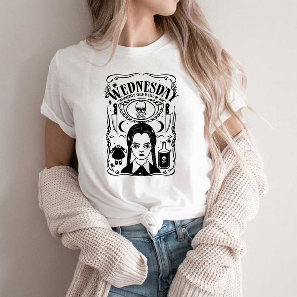women's tshirt wednesday addams tshirt family shirt cool gothic tees skeleton graphic short sleeve hipster 230222, White
women's tshirt wednesday addams tshirt family shirt cool gothic tees skeleton graphic short sleeve hipster 230222, White