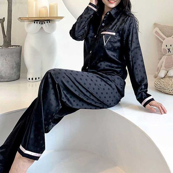 black dot design women's pajamas two pieces set satin silk sleeping pant sleepwear summer spring female outfits home clothes 0222
black dot design women's pajamas two pieces set satin silk sleeping pant sleepwear summer spring female outfits home clothes 0222