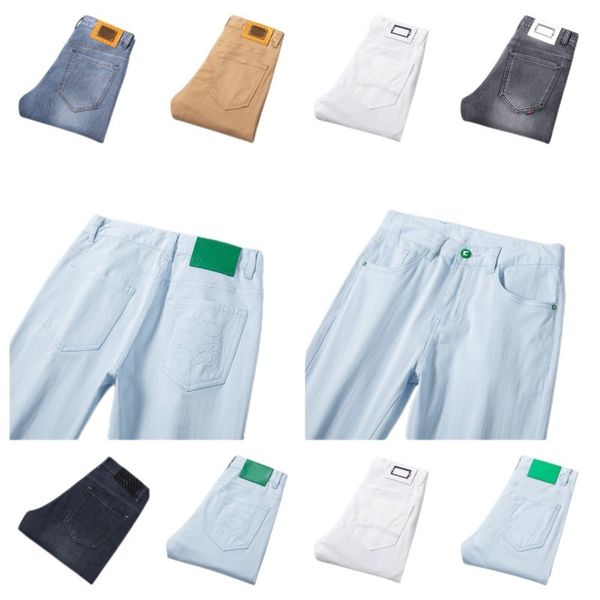 men's jeans spring summer thin slim fit european american high-end brand small straight pants k6076, Blue
men's jeans spring summer thin slim fit european american high-end brand small straight pants k6076, Blue