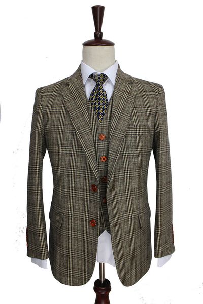 men's suits blazers retro brown plaid groom tuxedos custom made slim fit wedding for men tailor suits 3 piece 230222, White;black
men's suits blazers retro brown plaid groom tuxedos custom made slim fit wedding for men tailor suits 3 piece 230222, White;black