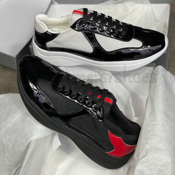 with box prad men luxurys designer shoes americas cup patent leather sneakers flat trainers black lace-up mesh casual shoes outdoor runne pd
with box prad men luxurys designer shoes americas cup patent leather sneakers flat trainers black lace-up mesh casual shoes outdoor runne pd