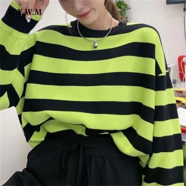 wywm autumn classic stripe long sleeve knitted sweater lady korean harajuku simple basic pullover retro chic jumper 230222, White;black
wywm autumn classic stripe long sleeve knitted sweater lady korean harajuku simple basic pullover retro chic jumper 230222, White;black