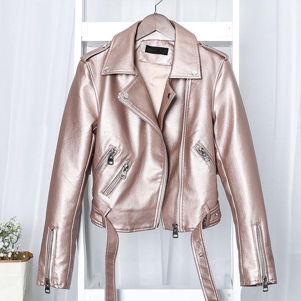 women's jackets metallic punk leather short for women zipper belted slim pu motorcycle outerwear pink silver 230222, Black;brown
women's jackets metallic punk leather short for women zipper belted slim pu motorcycle outerwear pink silver 230222, Black;brown