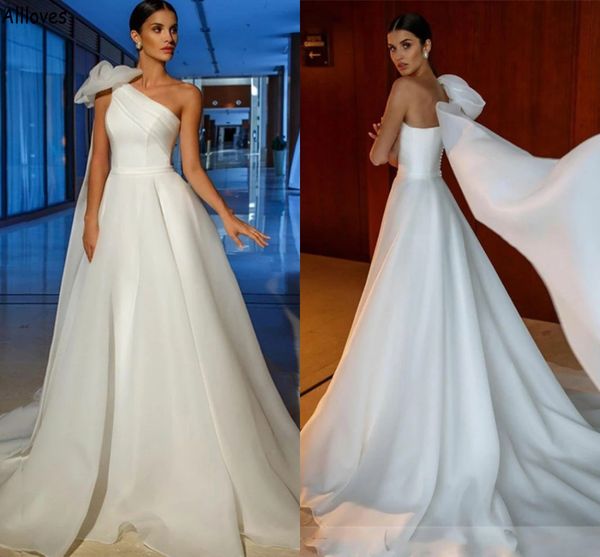 bow one shoulder maternity a line wedding dresses backless elegant organza wrap sweep train robes de mariee for bride plus size simple boho, White
bow one shoulder maternity a line wedding dresses backless elegant organza wrap sweep train robes de mariee for bride plus size simple boho, White