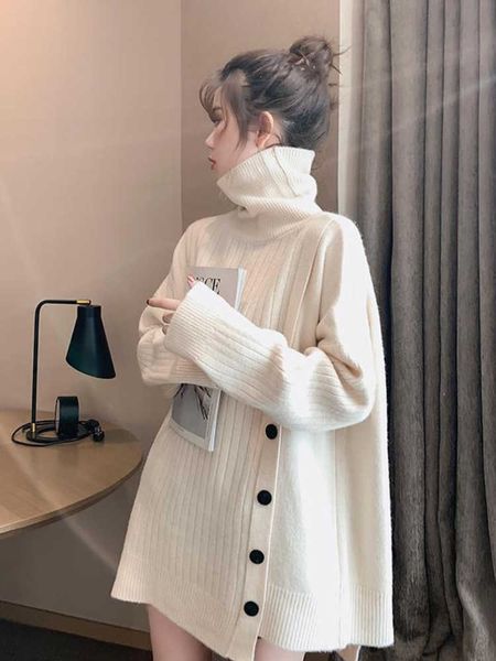 sweater woman winter 2022 korean fashion new in loose turtleneck leisure long sleeve pulls knitting button pullover 230222, White;black
sweater woman winter 2022 korean fashion new in loose turtleneck leisure long sleeve pulls knitting button pullover 230222, White;black