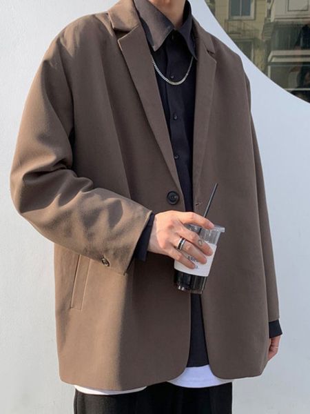 men's suits blazers versatile blzer suit boys spring autumn brown jacket trend oversize japanese casual coat men kpop streetwear 230222, White;black
men's suits blazers versatile blzer suit boys spring autumn brown jacket trend oversize japanese casual coat men kpop streetwear 230222, White;black