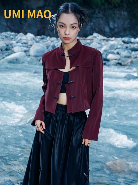 women's jackets umi mao yamamoto chinese jacket women spring autumn collar hollow disk buckle niche design sense pu leather outerwear, Black;brown
women's jackets umi mao yamamoto chinese jacket women spring autumn collar hollow disk buckle niche design sense pu leather outerwear, Black;brown