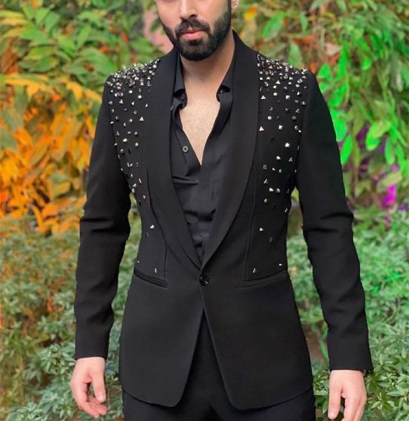 men's suits blazers costume men tailormade 2 pieces blazer pants one button diamonds beaded sheer lapel business wedding plus size tail, White;black
men's suits blazers costume men tailormade 2 pieces blazer pants one button diamonds beaded sheer lapel business wedding plus size tail, White;black