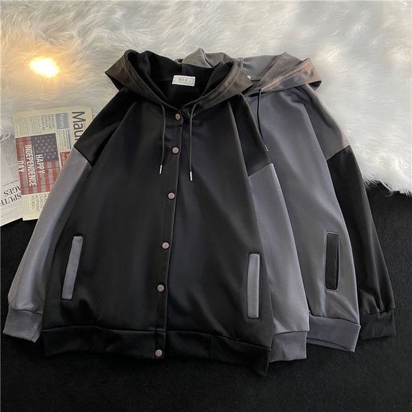 men's jackets harajuku contrast color baseball jacket casual loose sports spring autumn korean style student fashion hooded coats 23022, Black;brown
men's jackets harajuku contrast color baseball jacket casual loose sports spring autumn korean style student fashion hooded coats 23022, Black;brown