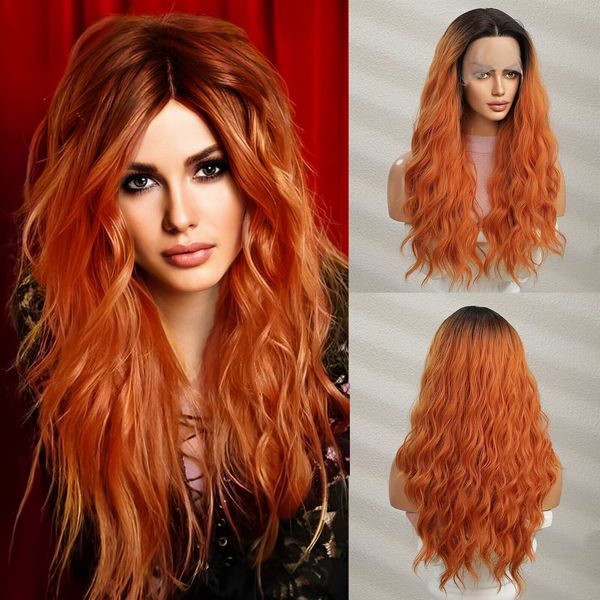 hand woven lace front wig small t center front lace wig black gradient orange long curly wig set female toupee
hand woven lace front wig small t center front lace wig black gradient orange long curly wig set female toupee