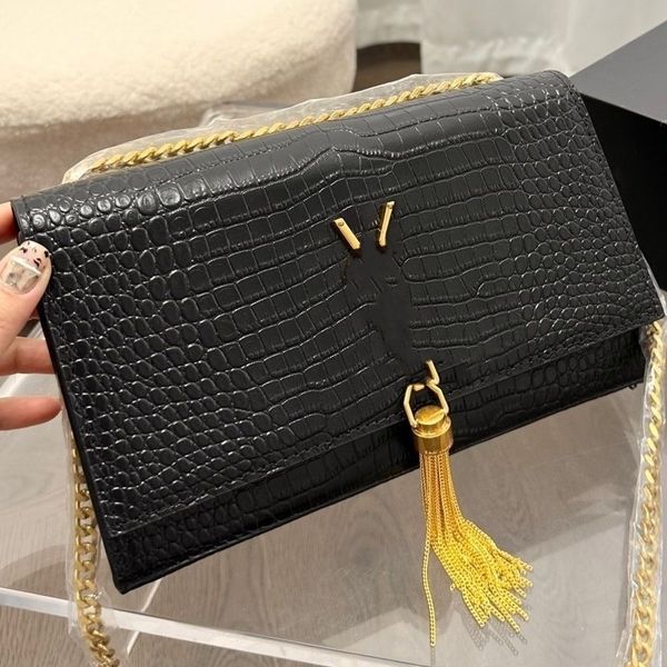 designer bag single shoulder bag crocodile cross body leather embossed tassel bag chain bag flap hand bag cross body bag
designer bag single shoulder bag crocodile cross body leather embossed tassel bag chain bag flap hand bag cross body bag