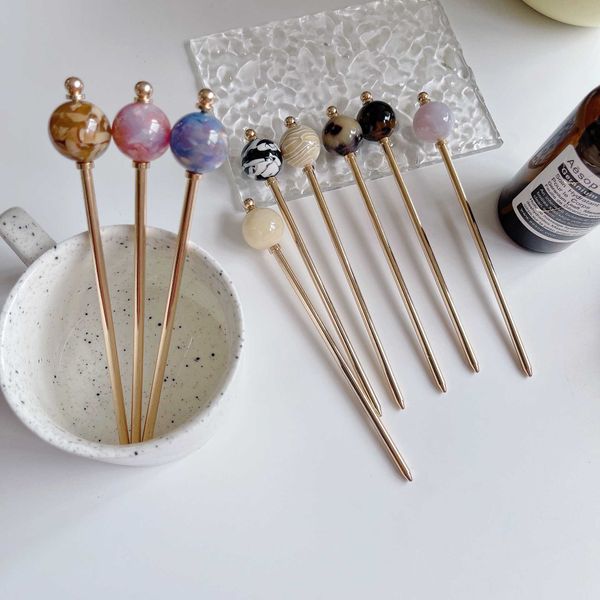hair clips barrettes ins simply fashion style hair accessories marble color long acetate ball metal copper hair chopstick pin j230221, Golden;silver
hair clips barrettes ins simply fashion style hair accessories marble color long acetate ball metal copper hair chopstick pin j230221, Golden;silver