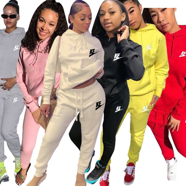 hooded embroidery logo 2-piece hoodies tracksuits ladies leisure fashion streetwear pullover sweatshirts pure color multicolor hoodie and pa, Gray
hooded embroidery logo 2-piece hoodies tracksuits ladies leisure fashion streetwear pullover sweatshirts pure color multicolor hoodie and pa, Gray