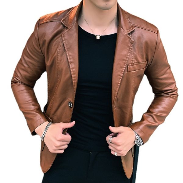 mens jackets blazer jacket winter and autumn leather korean style slim trend pu 230222, Black;brown
mens jackets blazer jacket winter and autumn leather korean style slim trend pu 230222, Black;brown