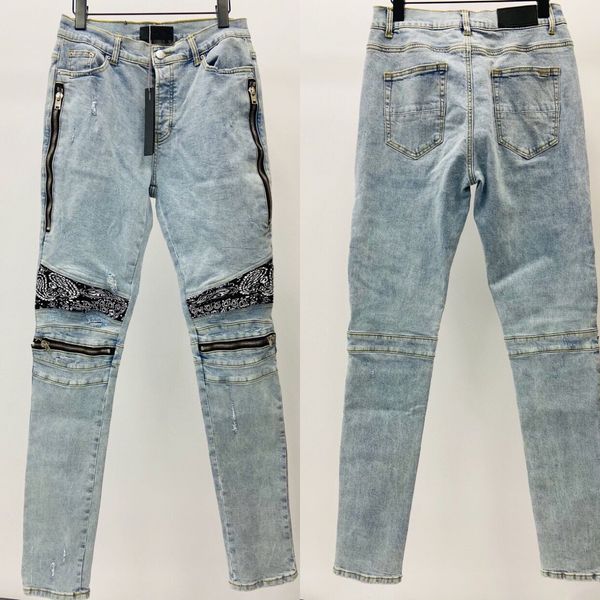 designer mens jeans hip-hop fashion zipper wash jean pants light blue retro torn fold stitching men design motorcycle riding cool slim pant
designer mens jeans hip-hop fashion zipper wash jean pants light blue retro torn fold stitching men design motorcycle riding cool slim pant