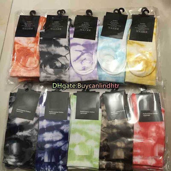 

tie dyeing mens socks women cotton all-match classic ankle letter breathable black and white football basketball sports sock wholesale 4rwx