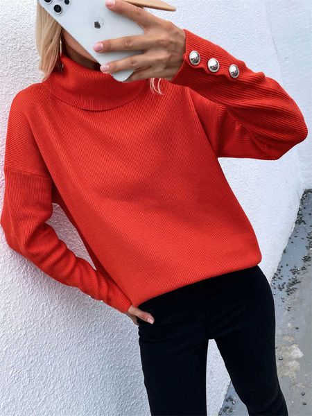 women's sweater autumn winter new high-neck button knitted solid color casual loose fashion 230222, White;black
women's sweater autumn winter new high-neck button knitted solid color casual loose fashion 230222, White;black