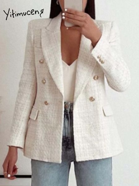 women's suits blazers yitimuceng blazer women office lady solidne guziki w casual wiosenna 230221, White;black
women's suits blazers yitimuceng blazer women office lady solidne guziki w casual wiosenna 230221, White;black