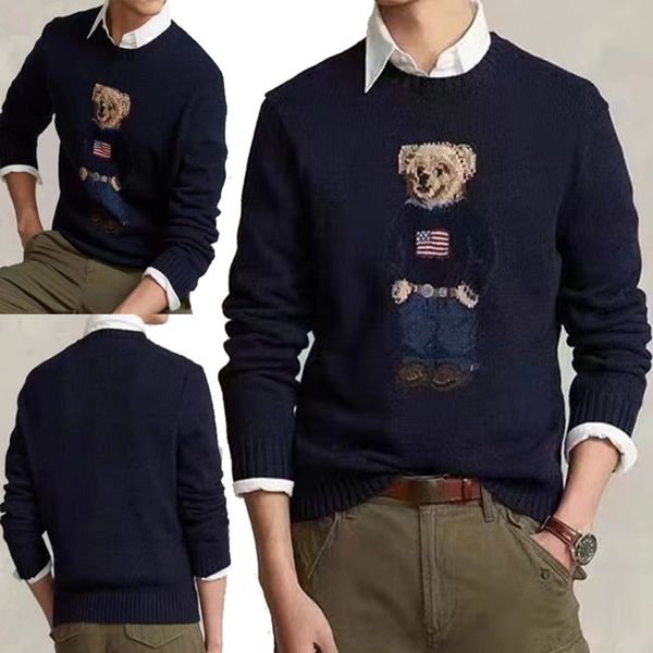 men's sweaters highquality bear casual women's round neck long sleeve pullover cashmere street wear lovers 230222, White;black
men's sweaters highquality bear casual women's round neck long sleeve pullover cashmere street wear lovers 230222, White;black