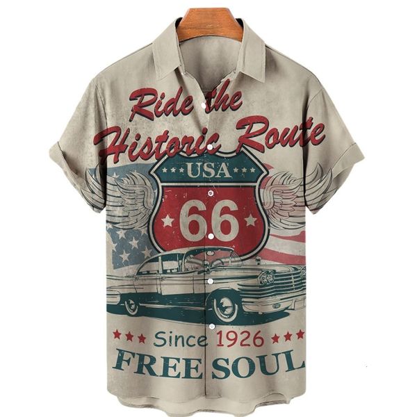 men's casual shirts hawaiian route 66 3d printed summer loose breathable for retro short sleeve shirt 230221, White;black
men's casual shirts hawaiian route 66 3d printed summer loose breathable for retro short sleeve shirt 230221, White;black