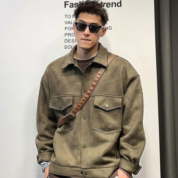 men's jackets autumn high street solid color lapel jacket trendy wash vintage outerwear streetwear motorcycle fashion coat for male 230, Black;brown
men's jackets autumn high street solid color lapel jacket trendy wash vintage outerwear streetwear motorcycle fashion coat for male 230, Black;brown