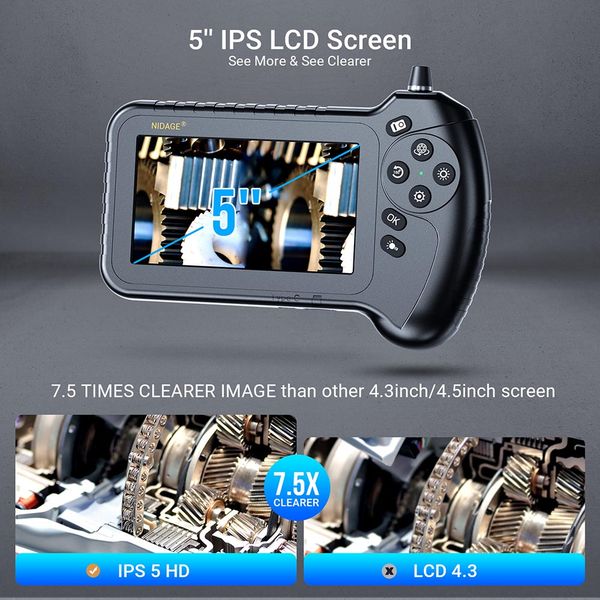 5m cable length triple lens endoscope inspection camera borescope 5inch ips screen industrial scope waterpoof bore scope for home automotive
5m cable length triple lens endoscope inspection camera borescope 5inch ips screen industrial scope waterpoof bore scope for home automotive