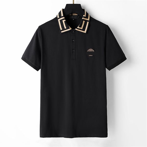 white designer men's polo black and beauty head brand embroidery 100% cotton breathable anti-wrinkle anti-pilling slim business oversiz, White;black
white designer men's polo black and beauty head brand embroidery 100% cotton breathable anti-wrinkle anti-pilling slim business oversiz, White;black